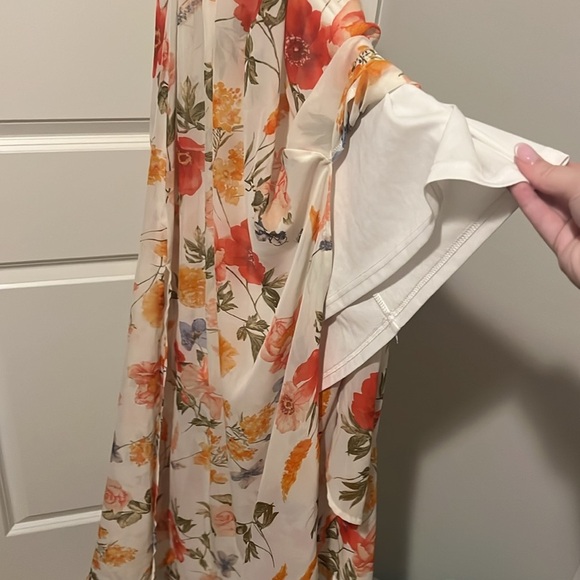 Papaya size Medium Maxi Sundress w slit and cutouts on side, mini skirt lined - Picture 9 of 11